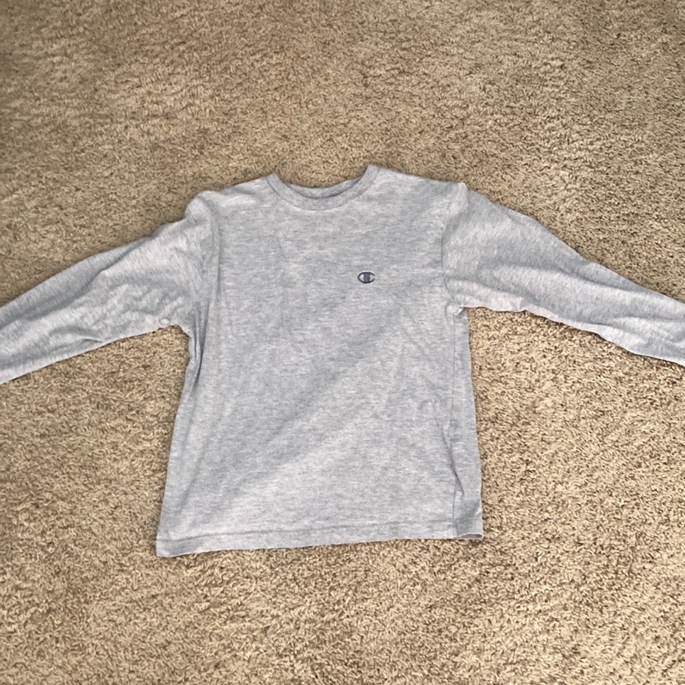 A grey Champion longsleeve